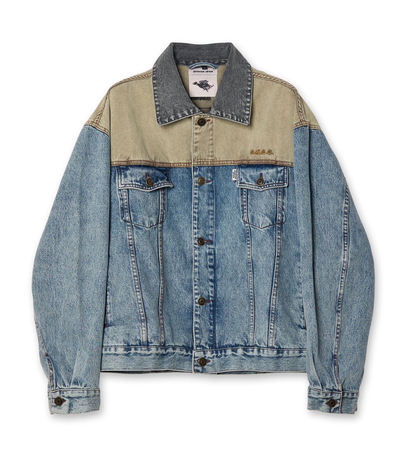 サービスエリア - SERVICE AREA | Acid Denim Trucker Jacket-Light 