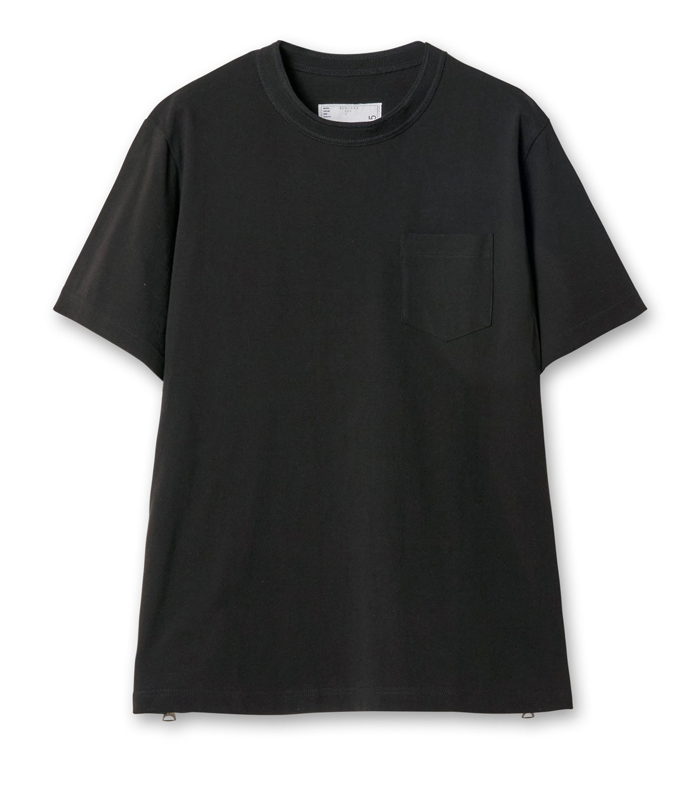 サカイ - sacai | Side Zip Cotton T-Shirt-Black-4の通販