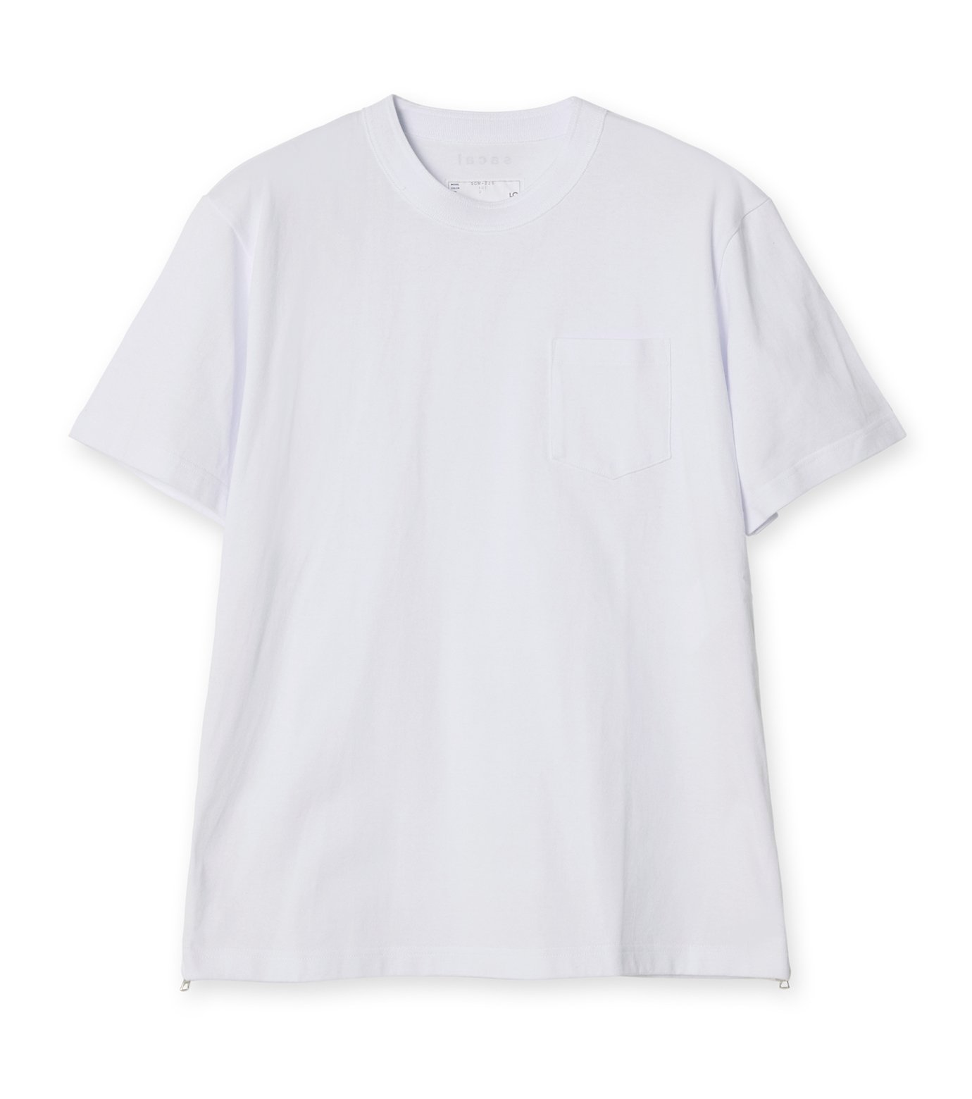 サカイ - sacai | Side Zip Cotton T-Shirt-White-1の通販