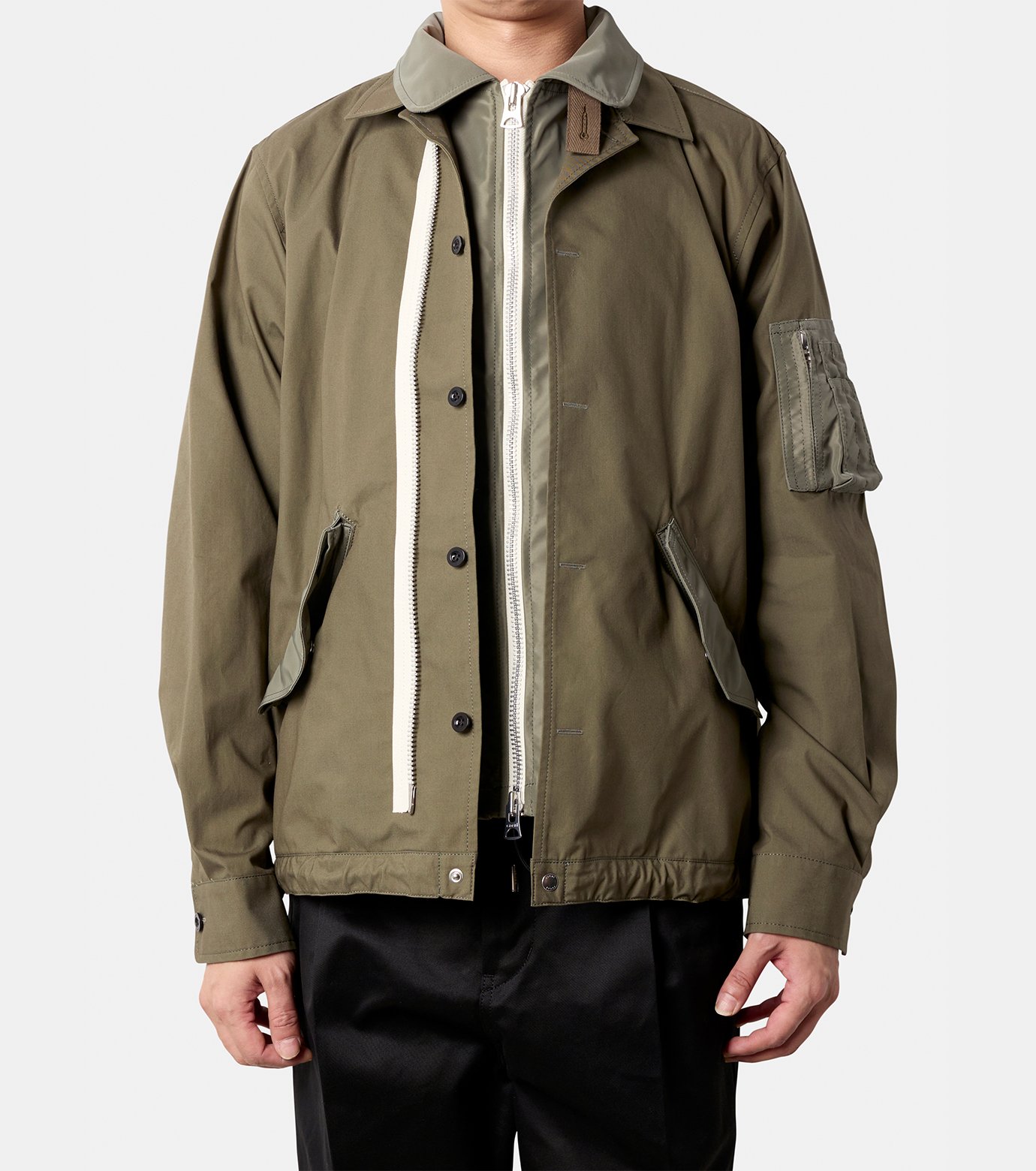 サカイ - sacai | Cotton Nylon Oxford Blouson-Khaki-2の通販