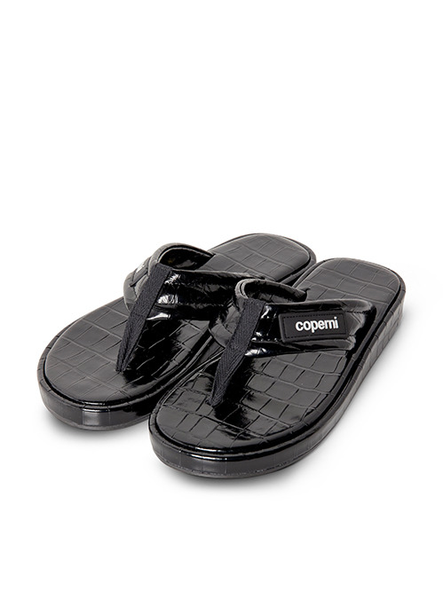 コペルニ - coperni | Croco Branded Flip Flop-Black-37の通販