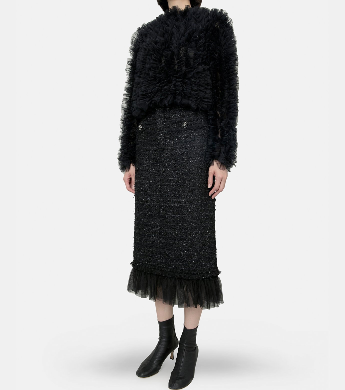 VIVIANO Ruffle Elastic Top dot ドット｜VIVIANO Ruffle Elastic Top