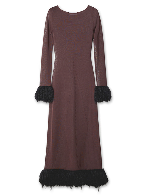 MARINE SERRE Sheer Knit Maxi Dress