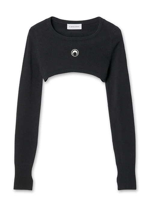 MARINE SERRE Moon Logo Knit Ultra Cropped Sweater