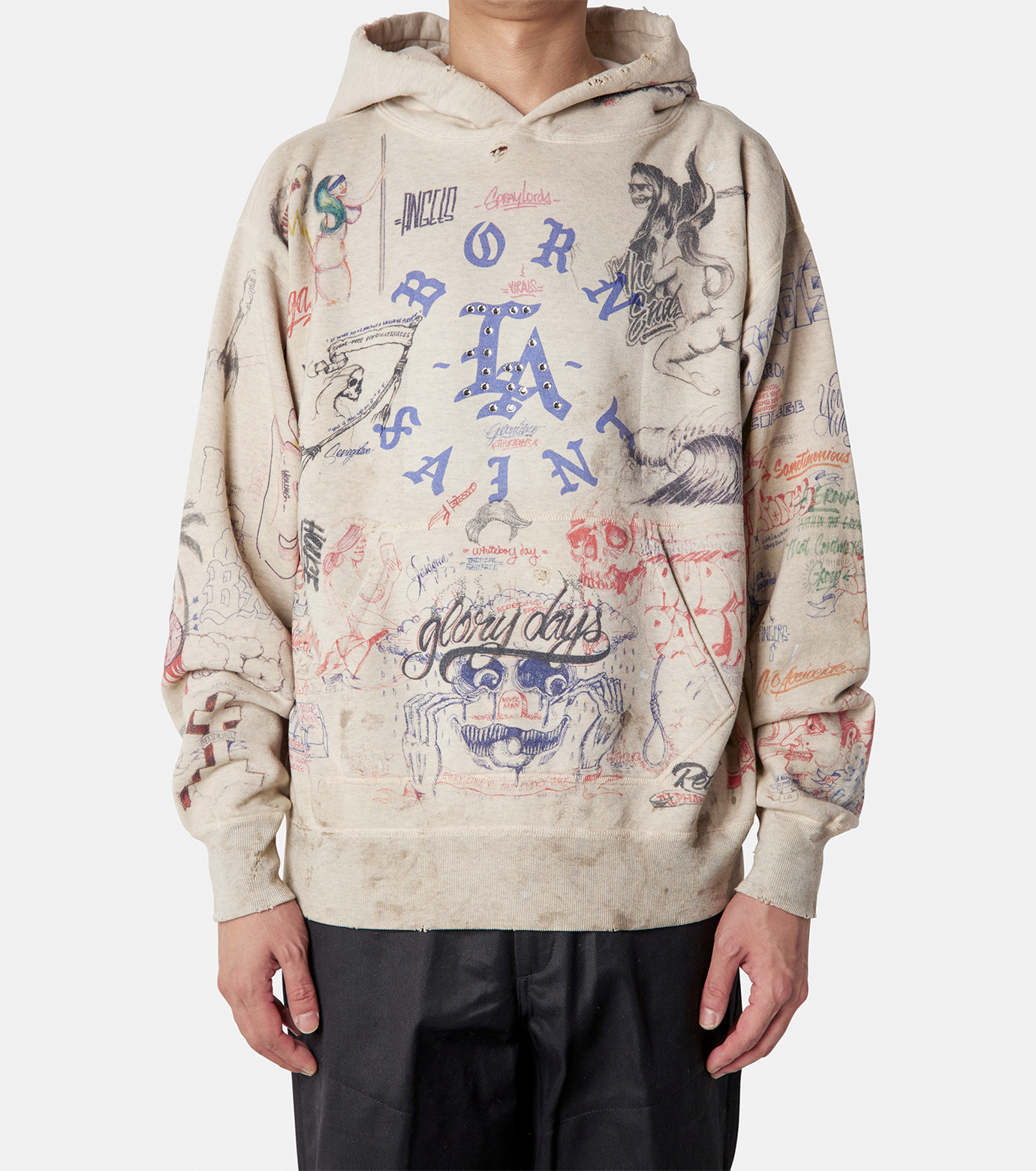 トップス SAINT MICHAEL BR_HOODIE LA / GRAY  XL SAINT Mxxxxxx 【セント マイケル】 BR_HOODIE/LA/GRAY (SM-YS8