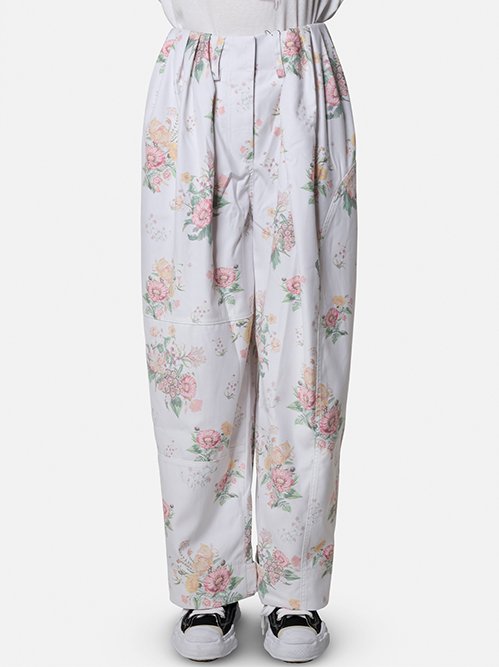 オープンワイワイ - OPEN YY | Floral Full Gather Pants-Multi