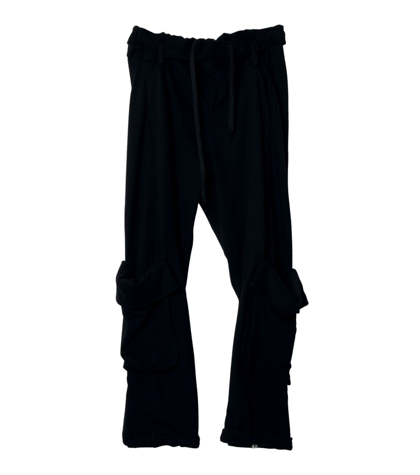 オープンワイワイ - OPEN YY | Rolled Waist Sweat Cargo-Black-Sの