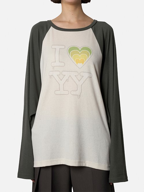 オープンワイワイ - OPEN YY | I Love YY Raglan Tee-Khaki-Sの通販