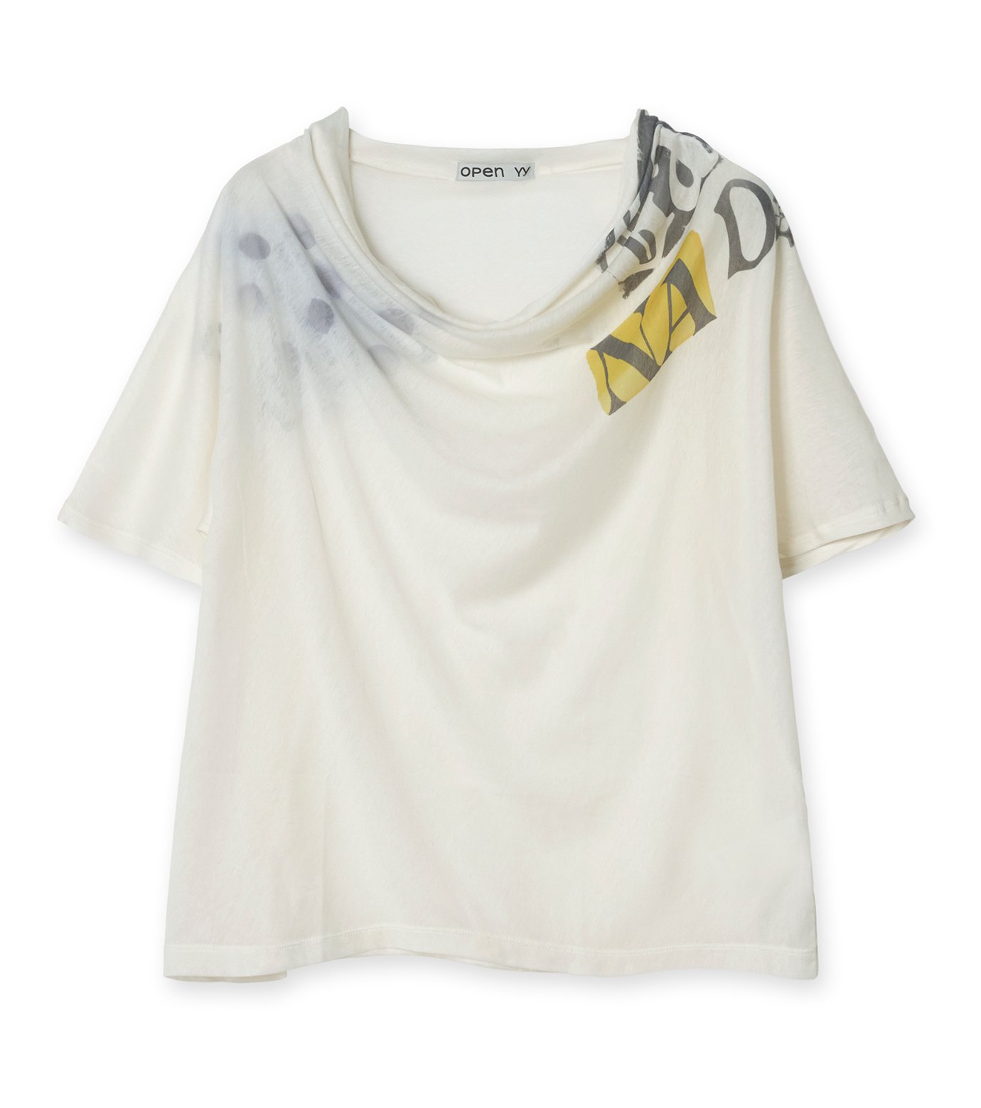 オープンワイワイ - OPEN YY | Phonetic Cowl Neck Tee-White-Sの通販